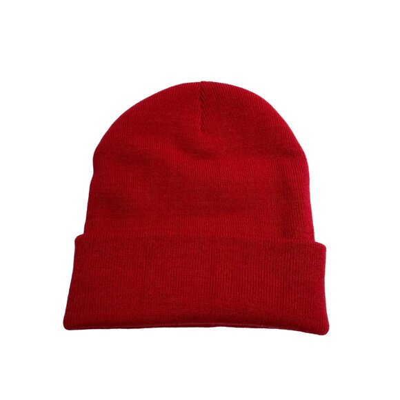 Yea.Nice Legend Knit Scarlet Red Folded Beanie - Picture 2 of 3